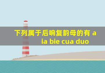 下列属于后响复韵母的有 aia bie cua duo